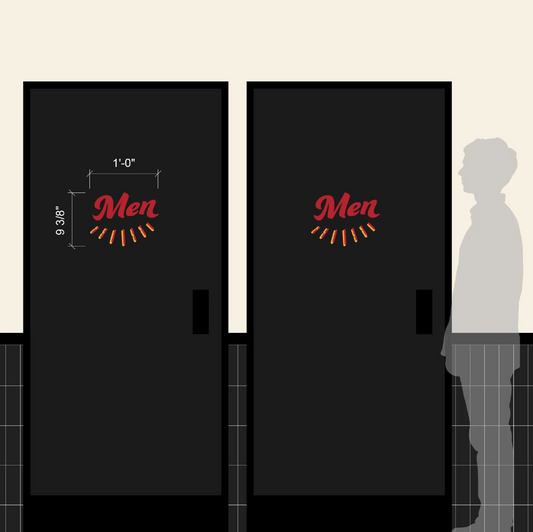 Men's Restroom Door Cling