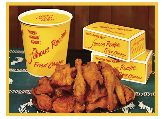 Retro Chicken Bucket with Fried Chicken- Canvas Wrap