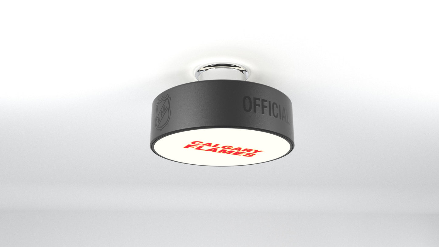 Calgary Flames® Hockey Flush Mount Puck Light Fixture